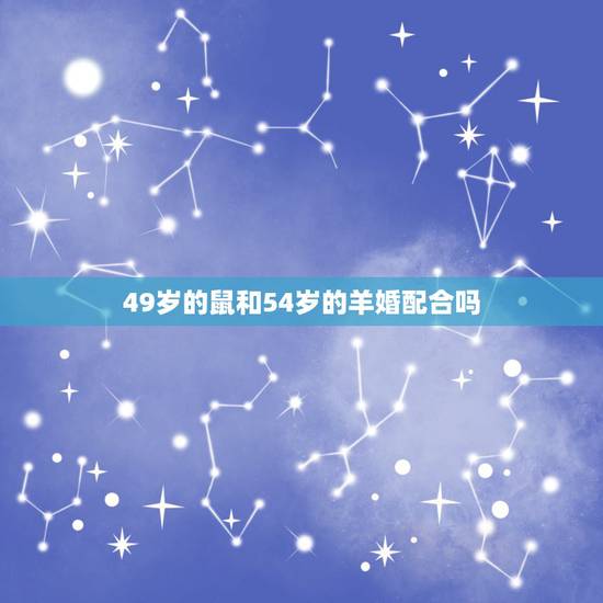 49岁的鼠和54岁的羊婚配合吗，鼠与羊相配的婚姻如何 在一起好吗