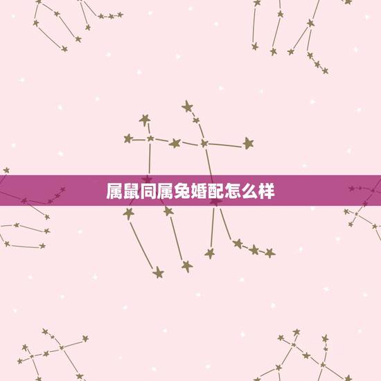 属鼠同属兔婚配怎么样，属鼠男和属兔女婚配吗