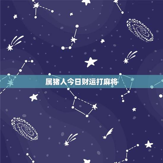 属猪人今日财运打麻将，属猪人今日财运