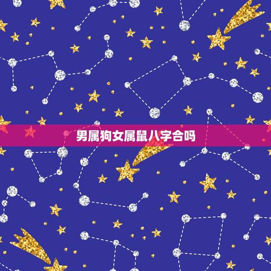 男属狗女属鼠八字合吗，94狗男和96鼠女和不合