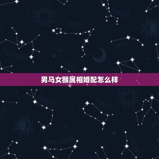 男马女猴属相婚配怎么样，男属马和女属猴相配吗