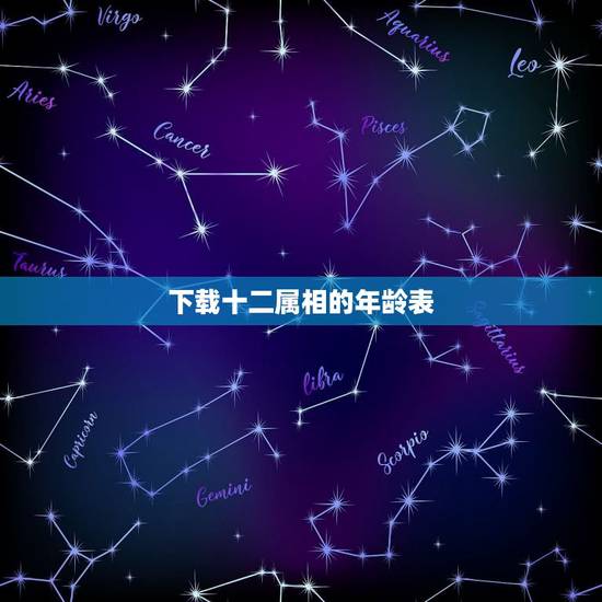 下载十二属相的年龄表，生肖年龄对照表2022