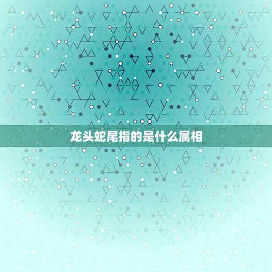 龙头蛇尾指的是什么属相,龙头蛇尾是什么生肖呢 龙头蛇尾指的是什么属相,龙头蛇尾是什么生肖呢
