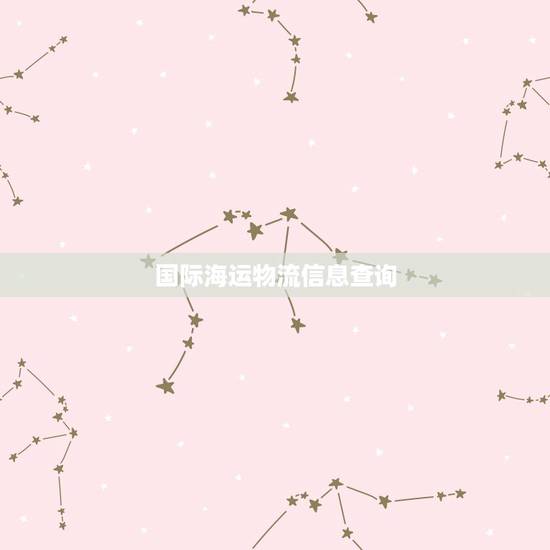 国际海运物流信息查询，请问如何查询中国邮政的国际海运包裹？
