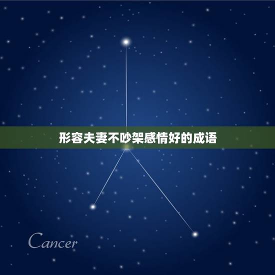 形容夫妻不吵架感情好的成语,形容夫妻感情深厚的成语 形容夫妻不吵架感情好的成语,形容夫妻感情深厚的成语