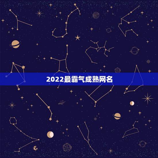 2022最霸气成熟网名，最新网名2023成熟