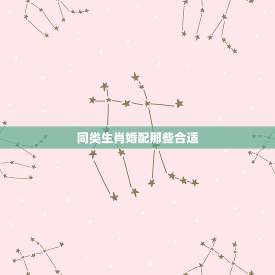 同类生肖婚配那些合适,属相相同的配对合适吗? 同类生肖婚配那些合适,属相相同的配对合适吗?