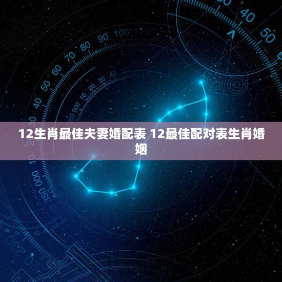 12生肖最佳夫妻婚配表 12最佳配对表生肖婚姻