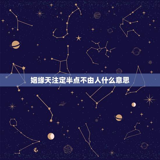 姻缘天注定半点不由人什么意思,姻缘本是天注定,半点什么不饶人? 姻缘天注定半点不由人什么意思,姻缘本是天注定,半点什么不饶人?