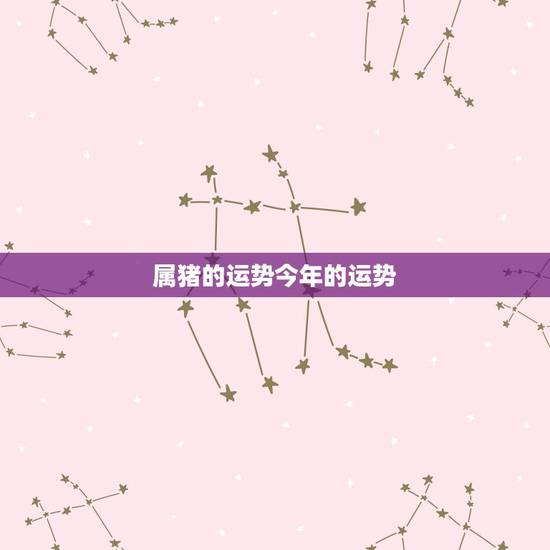 属猪的运势今年的运势，今年属猪人运气好吗？