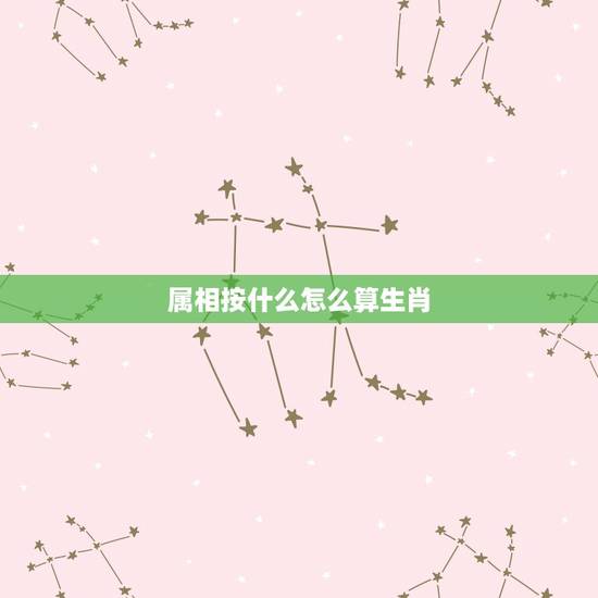 属相按什么怎么算生肖，属相怎么算？