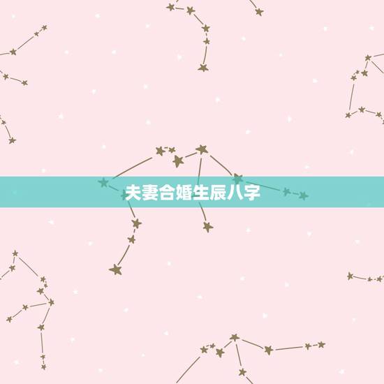 夫妻合婚生辰八字，生辰八字查询表