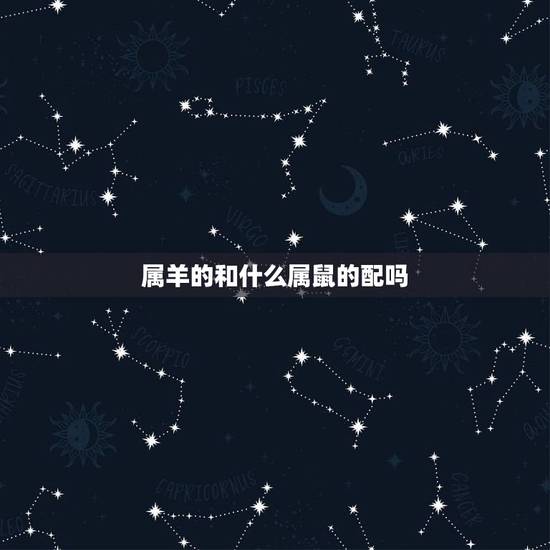 属羊的和什么属鼠的配吗，羊鼠婚配是否合适