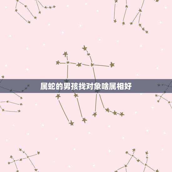 属蛇的男孩找对象啥属相好，属蛇的找什么属相结婚为好