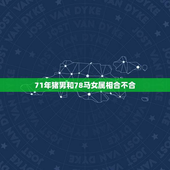 71年猪男和78马女属相合不合，1971年的猪和1978年的马合婚吗