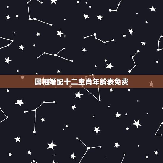 属相婚配十二生肖年龄表免费，十二生肖配对表年龄