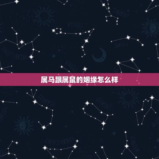 属马跟属鼠的姻缘怎么样,男属马女属鼠婚姻状况 属马跟属鼠的姻缘怎么样,男属马女属鼠婚姻状况