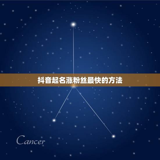 抖音起名涨粉丝最快的方法 2023最火网名 抖音起名涨粉丝最快的方法 2023最火网名