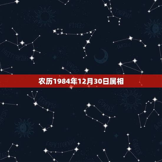 农历1984年12月30日属相，1984年农历十二月三十是什么星座