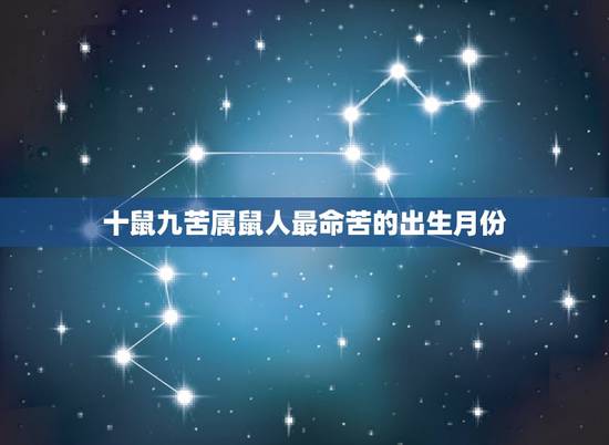 十鼠九苦属鼠人最命苦的出生月份，不同月份出生的属鼠人是什么命运，命运如