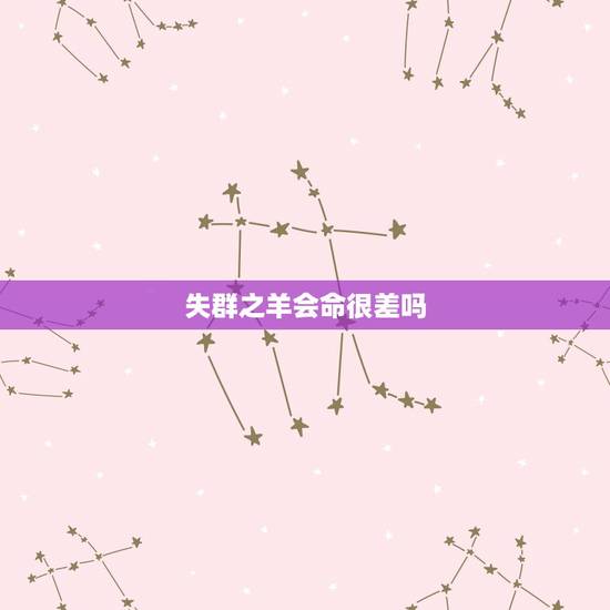 失群之羊会命很差吗，鸿雁失群格命好不好