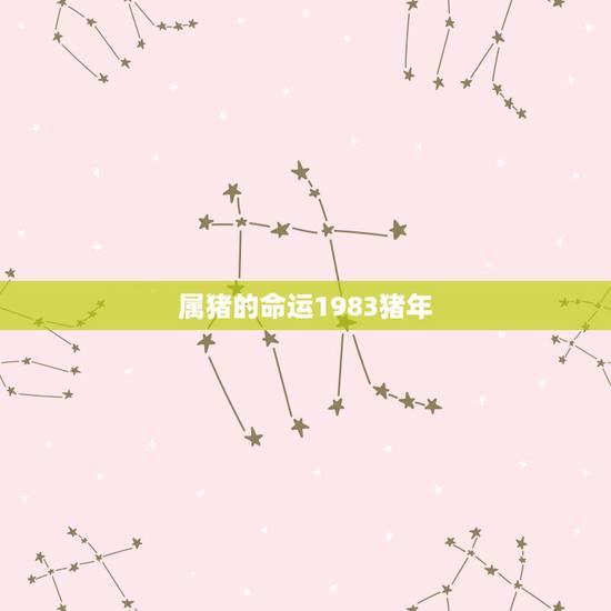 属猪的命运1983猪年,1983属猪人的命运 属猪的命运1983猪年,1983属猪人的命运