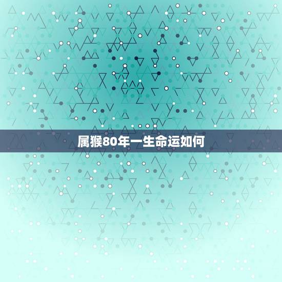 属猴80年一生命运如何