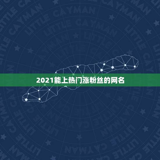 2021能上热门涨粉丝的网名，2021抖音火爆昵称有哪些？