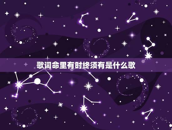歌词命里有时终须有是什么歌，周启生歌词里有命里有时终须有是啥歌