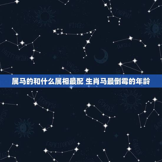 属马的和什么属相最配 生肖马最倒霉的年龄