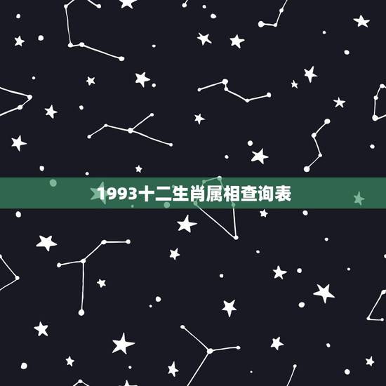 1993十二生肖属相查询表，93属什么生肖年