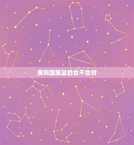 属狗跟属鼠的合不合财，属老鼠和属狗的人合不合