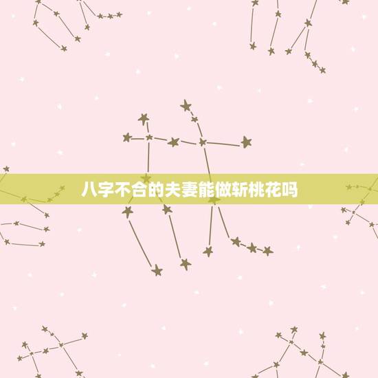 八字不合的夫妻能做斩桃花吗,夫妻俩八字不合,男的出轨能斩桃花吗? 八字不合的夫妻能做斩桃花吗,夫妻俩八字不合,男的出轨能斩桃花吗?