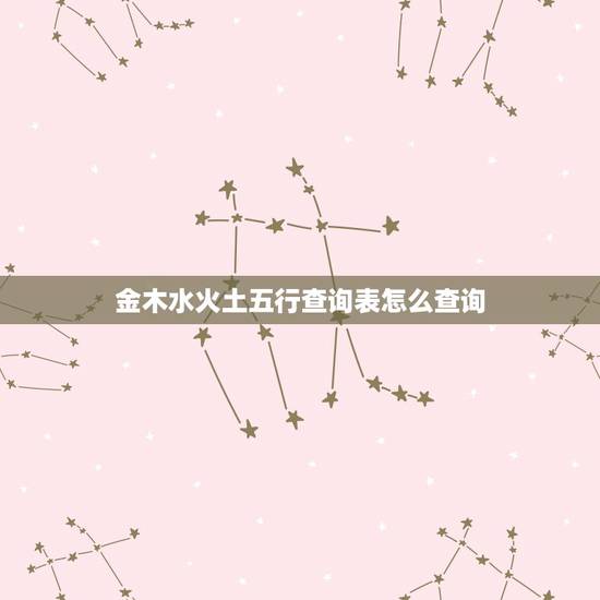 金木水火土五行查询表怎么查询，如何知道自己属金木水火土哪一行？