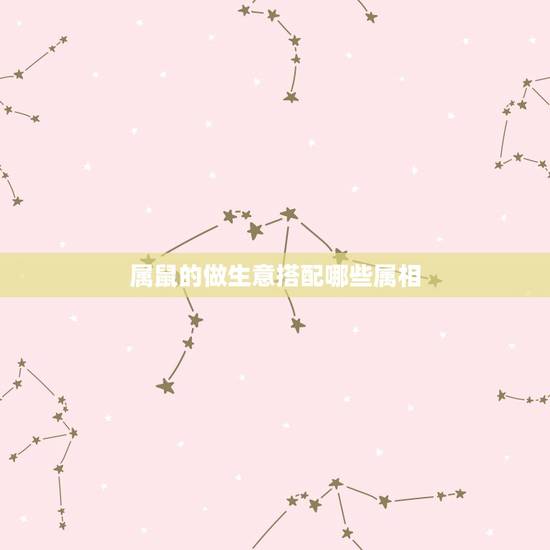 属鼠的做生意搭配哪些属相，属鼠的人和属相什么相配做生意最好