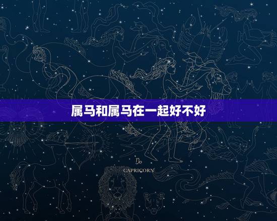 属马和属马在一起好不好，属马和属马的结婚好不好？