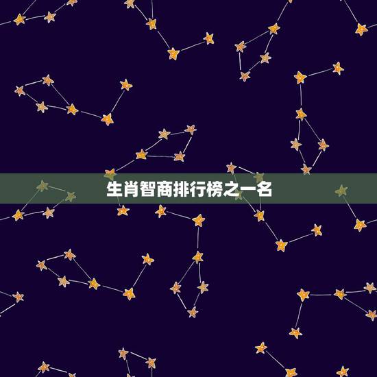 生肖智商排行榜之一名，什么生肖智商情商高