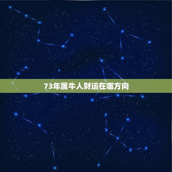 73年属牛人财运在哪方向，73年属牛的人今后几年财运如何