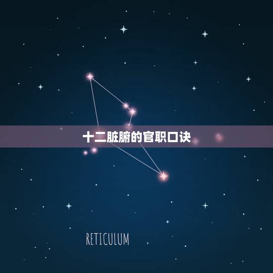 十二脏腑的官职口诀，有没有记住经络的口诀？