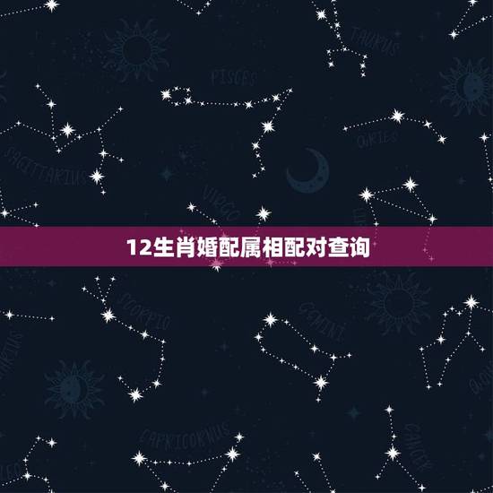 12生肖婚配属相配对查询，十二生肖婚配