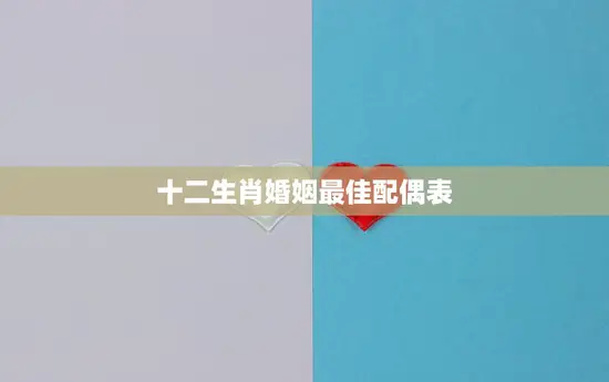 十二生肖婚姻最佳配偶表(揭秘谁是你的最佳伴侣)