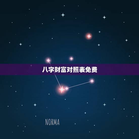 八字财富对照表免费，八字财富级别