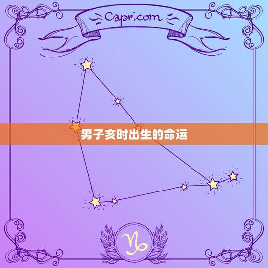 男子亥时出生的命运，亥时出生的人命运