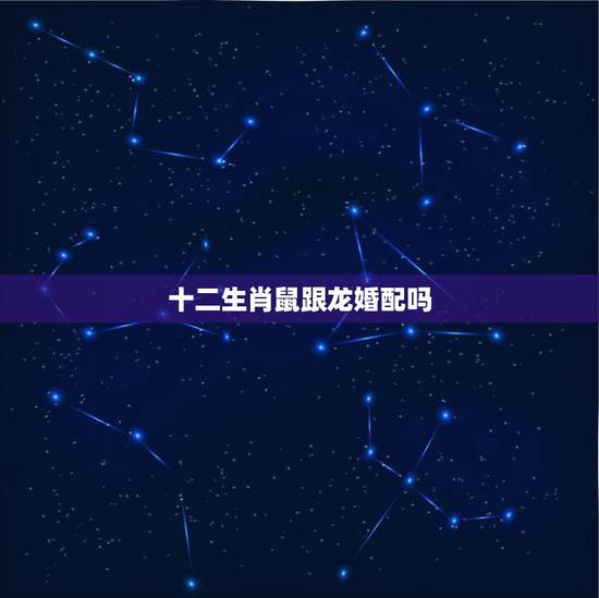 十二生肖鼠跟龙婚配吗，男属鼠与女属龙相配吗？