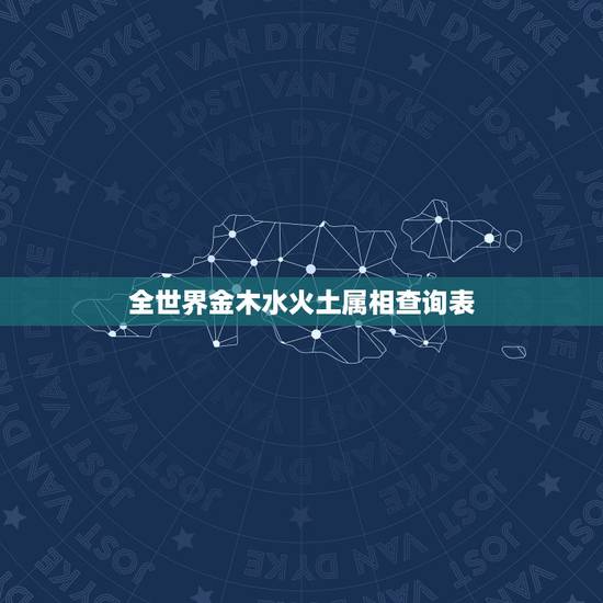 全世界金木水火土属相查询表，12属相金木水火土对照表