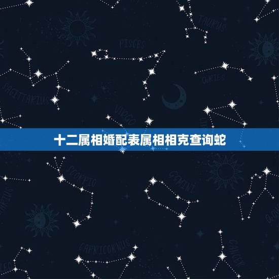 十二属相婚配表属相相克查询蛇，蛇和什么属相最配？