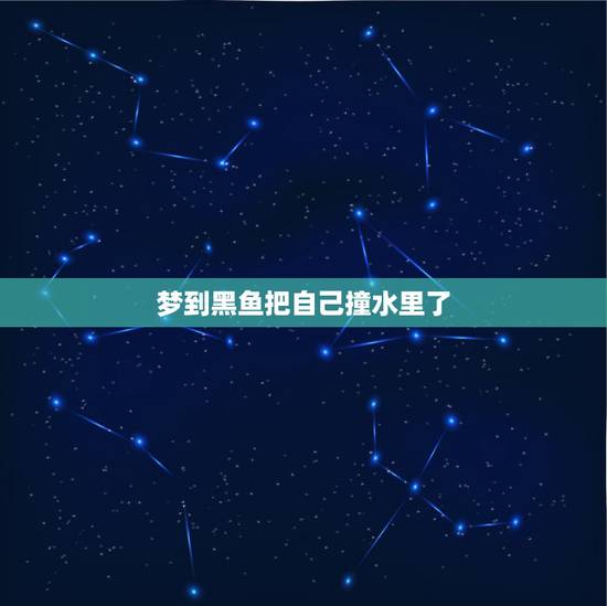 梦到黑鱼把自己撞水里了，做梦梦见黑鱼好吗