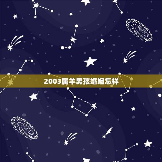 2003属羊男孩婚姻怎样，2003年属羊的婚姻