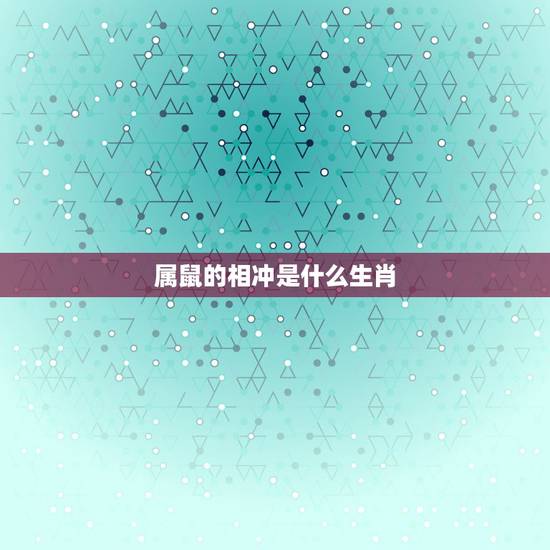 属鼠的相冲是什么生肖，鼠和什么属相不合