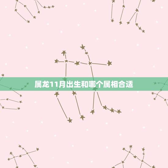 属龙11月出生和哪个属相合适，属龙的今年多大，属龙的几月出生最好，属龙